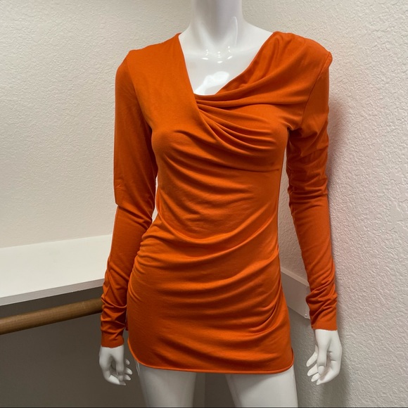 🆕VENUS 2-Top BUNDLE Ruched, Drape Neck, Long Sleeve Tops Sz S-M - Picture 2 of 9
